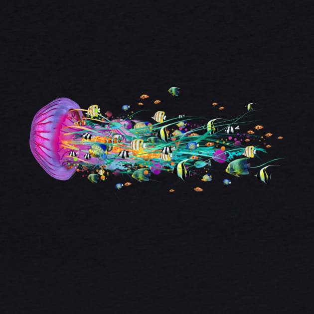 Swimming Purple Jellyfish by DavidLoblaw